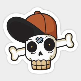 skull head and hat Sticker